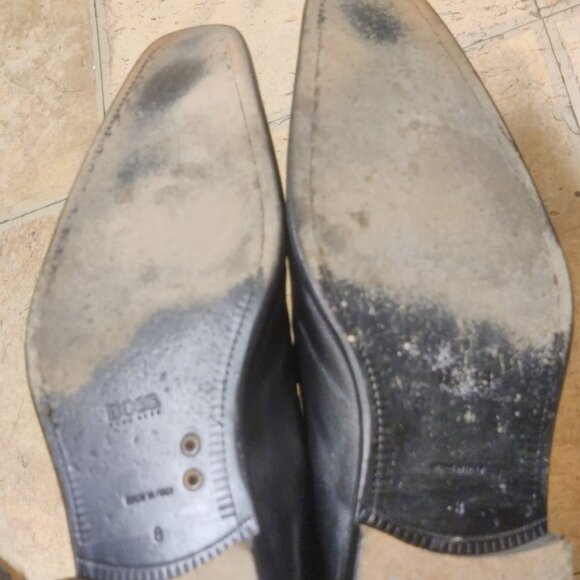 Hugo Boss black loafers 8UK 9US made italy stitched soles chisel toe penny - Picture 5 of 10